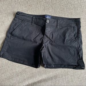 American Eagle Midi Khaki Black Shorts Size 12